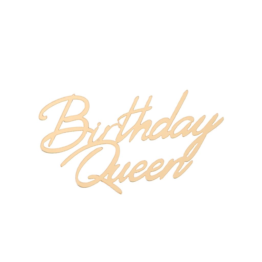 8 Styles Happy Birthday Queen Princess Cake Topper Acrylic Gold Silver Cake Toppers Birthday Party Cupcake Flag Decoration