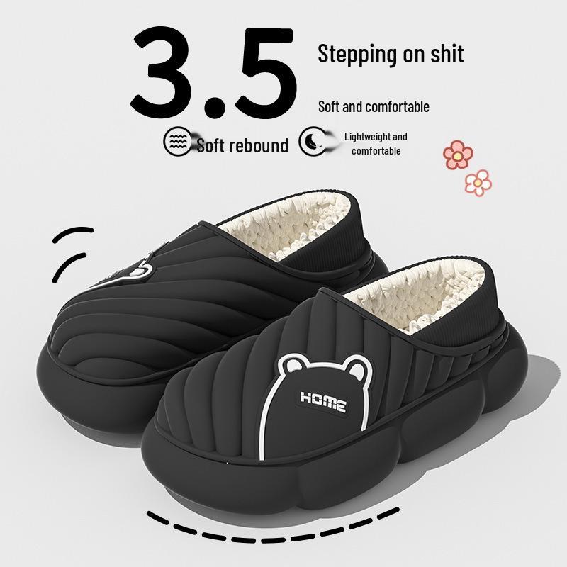 

Зимові бавовняні капці для вулиці на товстій підошві із закритим п ятковим відділом і нековзною плоскою підошвою 44-45