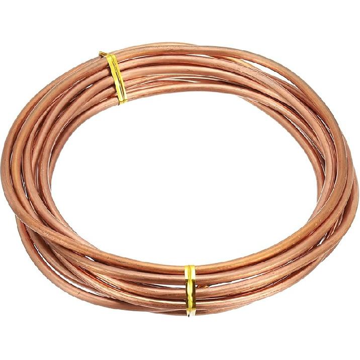 PATIKIL 99.9% Soft Copper Wire for Gardening, 8 Gauge/3.2 mm Diameter 21 Feet/6.3 m 1 Pound Spool Pure Bare Copper Wire for Jewelry Making Beading