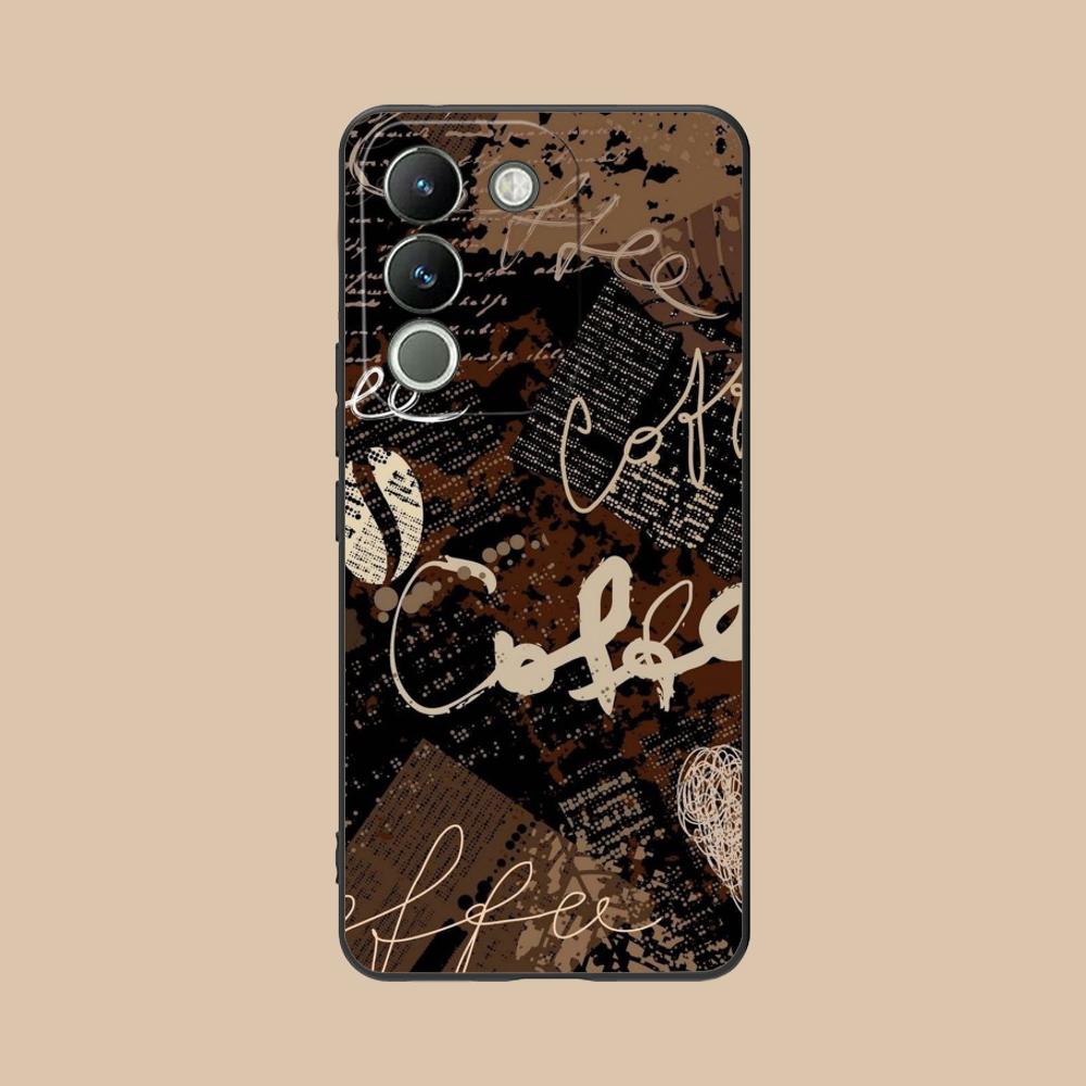 Coffee Beans Matte TPU Mobile Phone Case for VIVO V60 V50 V40 V30 V29 V27 V25 V23 Pro Lite 5G Colorful Printing Cover