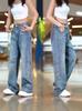 New Retro Trendy Jeans, One Piece of American Straight Wide-leg Trousers for Men and Women