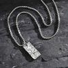 Fashion Pleated Geometric Rectangle Pendant Necklace, Gold Plated Stainless Steel Necklace for Men, Minimalist Punk Jewelry Gift