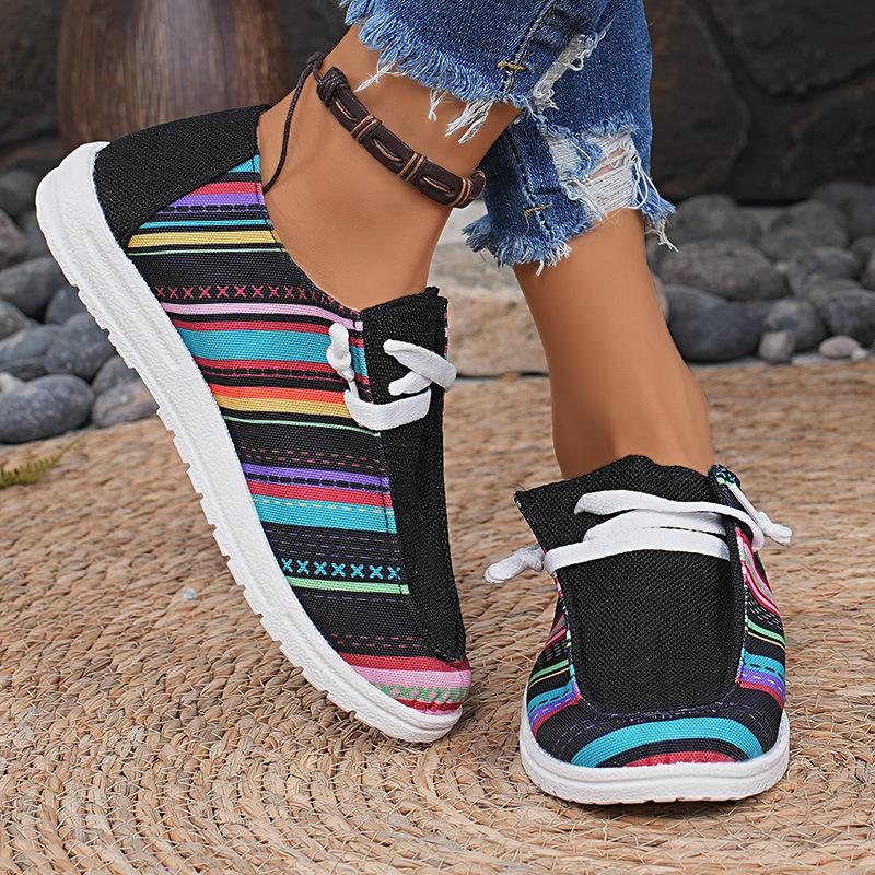 Women's Flat Shoes Breathable Wear-resistant Shock-absorbing Casual Shoes Multi Colored Lazy Low Cut Single Shoe