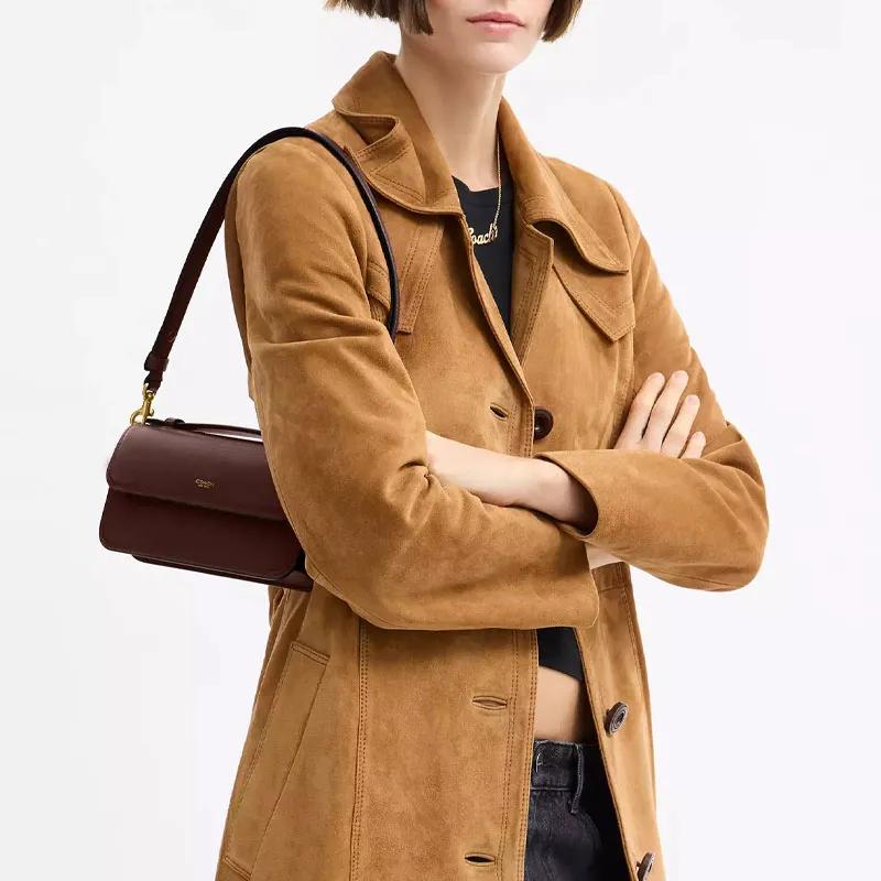 COACH Calfskin Shoulder Bag , Crossbody Bag , Handbag Small Women's Maple (Unisex) Handbags CCY30 B4MPL