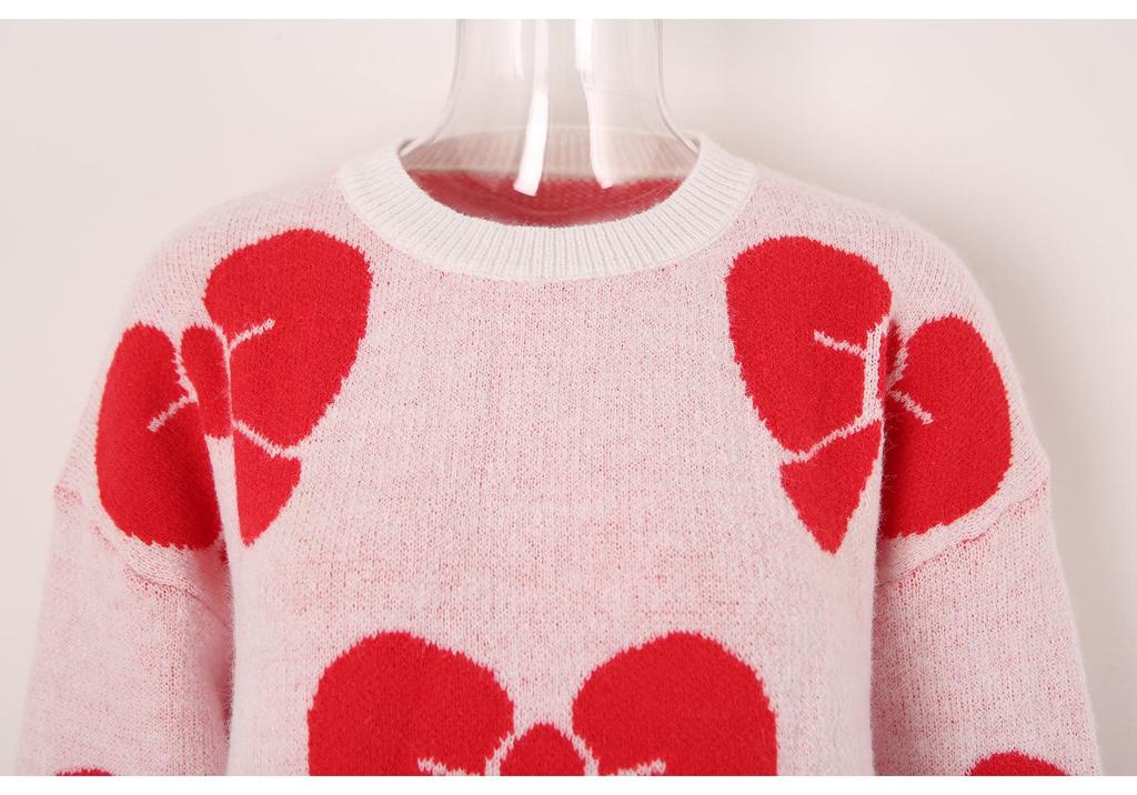 2026 Spring Women's Plus Size Bowknot Loose Sweater Pullover Knitwear