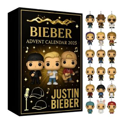 Calendário do Advento de Natal Caixa de Contagem Regressiva de 24 Dias com Enfeites Acrílicos Decoração Divertida de Contagem Regressiva para Árvore Casa Carro Presente para Fãs