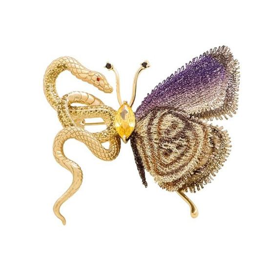 

Вышитая Брошь Змея Форма Бабочки Булавка с Сияющей Инкрустацией Стразами Подходит для Костюмов Пальто Свитеров Значок Аксессуар для Поездок на Работу Свиданий жёлтый