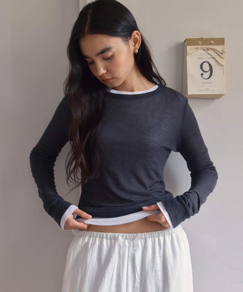 38COMEONCOMMON Tencel Layering Top (Charcoal)