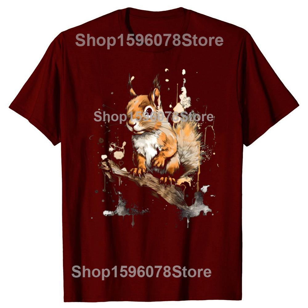 Funny Squirrel T Shirts Cotton Streetwear Short Sleeve Birthday Gifts Mens Clothing Fashion Casual Loose Oversized T Shirt