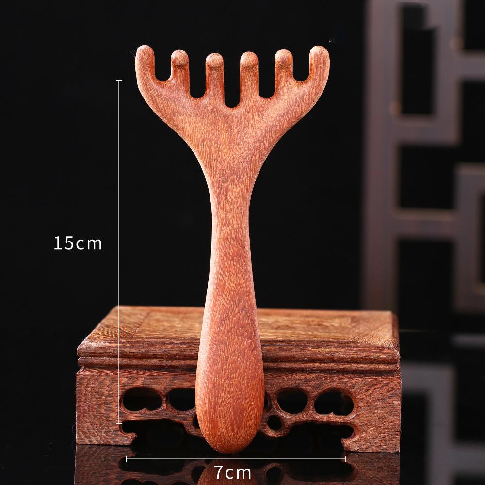 Sandalwood Four In One Massage Comb Multi Functional Head Dredging Tool Meridian Brushing Facial Beauty Scraping Massage Comb