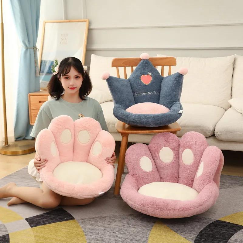 45x45x40cm Plush Crown Cushion Cute Thickened Soft Filled Floor Mat Family Office Student Dormitory Cushion Children's Gift 2025