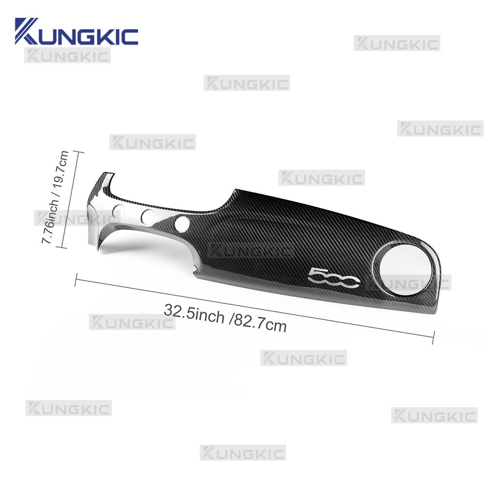 For Abarth 595 695 595C 695C/Fiat 500 500C 2016-2025 Real Dry Hard Carbon Fiber Sticker LHD Car Co-Pilot Dashboard Trim Panel