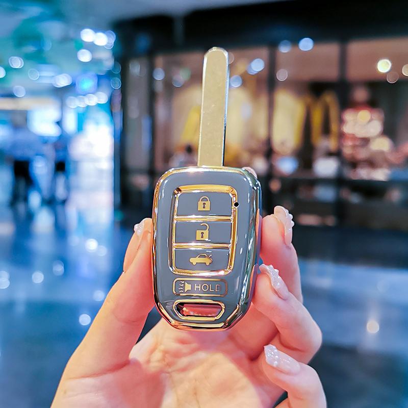 New Plating Tpu Car Key Cover Case Shell For Honda Accord   Civic     Remote Keychain Accessories