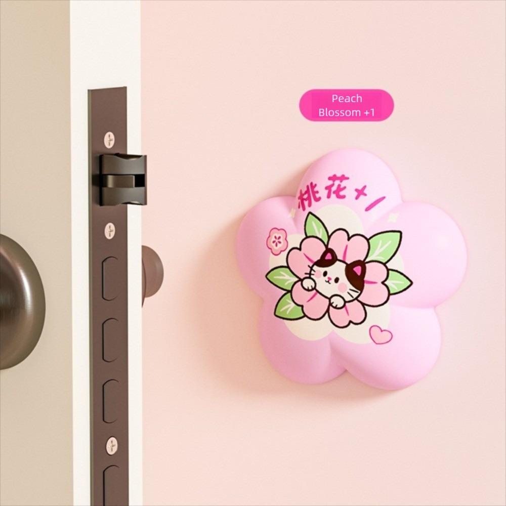 Cute PVC Door Stopper Cartoon Silent Doorknob Bumper Self-adhesive Anti-collision Furniture Anti-crash Pad for Home