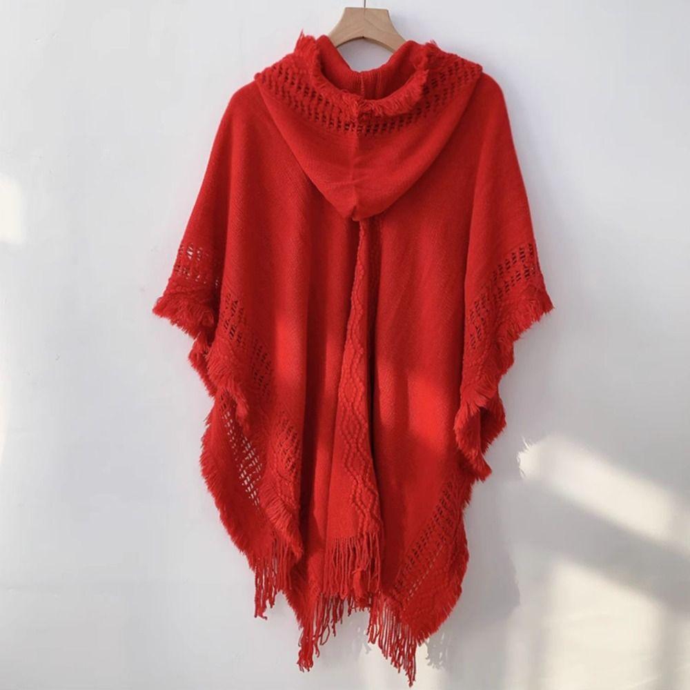 Crochet Top Knitted Hoodie Shawl Wrap Evening Capes Elegant Women Cloak Travel
