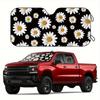 1Pcs White Daisy Pattern Windshield Sunshade UV Rays Heat Blocker Keeps Vehicle Cool Unique Design Fit Sedans SUVs Trucks RVs