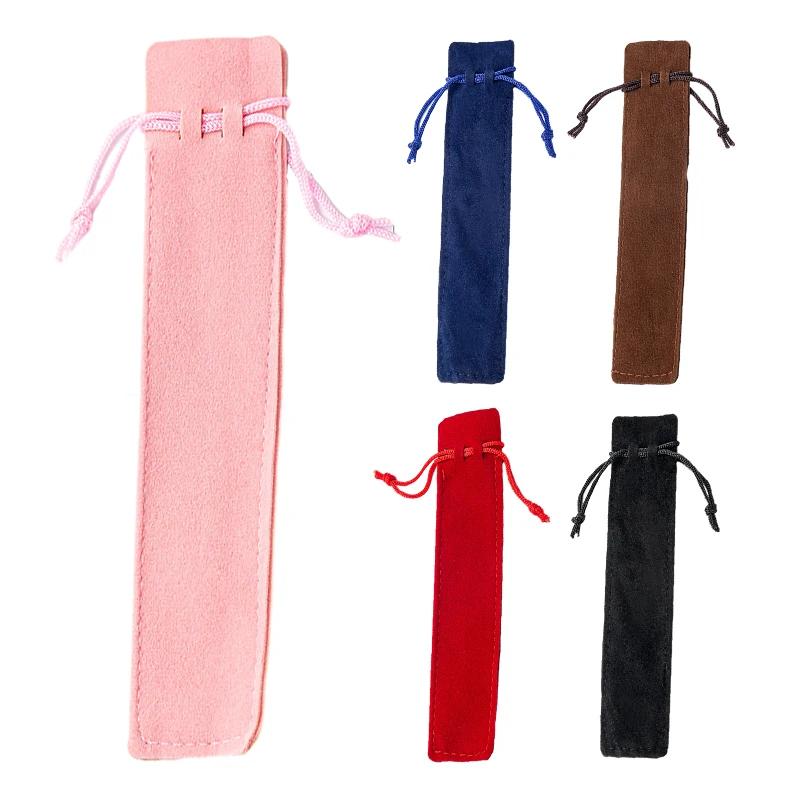 50 Pcs Velvet Pen Pouches Soft Drawstring Pencil Cases for School/Office, Gift Packaging, Student Stationery Organizer