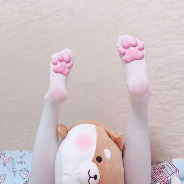 3D cat claw black and white stockings, comfortable and cute.