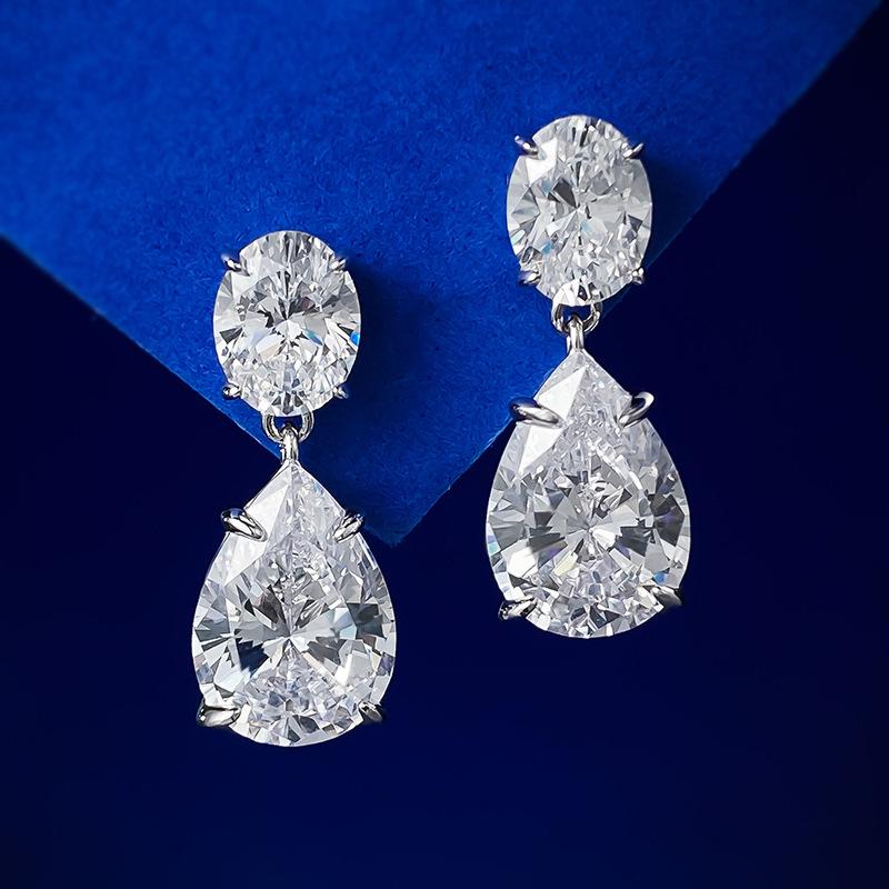 

Xiancan 2024 Pear-Shaped Diamond Water Drop Earrings for Women 925 Silver