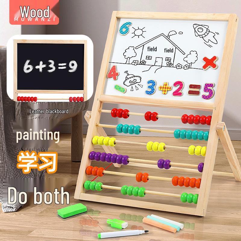 

Children s Double-Sided Magnetic Blackboard & Arithmetic Frame Educational Toy