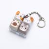 Mechanical Fidget Keychain Finger Button Calming Keychain Cat Keyboard Fidget Toy  Children Adults