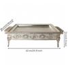 Serving Tray with Handles Embossed Metal Serveware Easy To Clean
