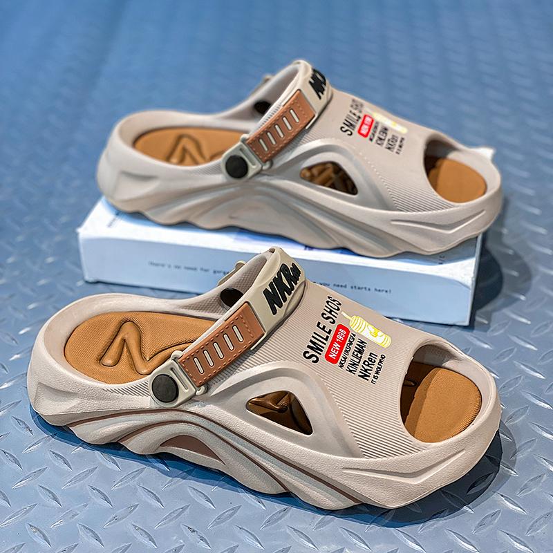 Smile Pop Casual Men Clogs Slippers Band Summer Slippers Outdoor Non-slip Beach Cozy Men Shoes Soft EVA Home Breathable Slippers