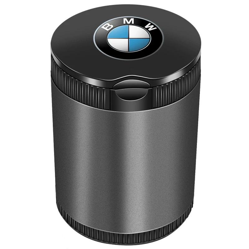 VIQ3 Car Ashtray with Lid Smell Proof Stainless Steel Blue Led Portable Ashtray Cup For BMW M E46 F20 E39 E91 E87 E60 E93 F10 E83 E61