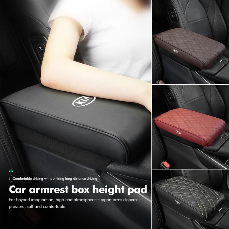 Car Armrest Box Height Increasing Pad Protective Cover For KIA Stinger Optima Cerato Soul Venga Forte Spectra Sedona BU9