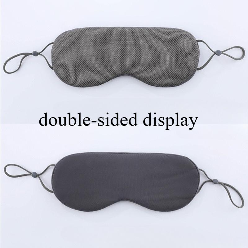 

Dual Side Cool Warm Sleep Eye Mask Breathable Ice Silk Light Blocking Eye Cover Adjustable Strap Universal for Men Women Nap Eye серый