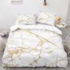 Purple Marble Gilt Series Down Quilt Set Bedding Digital Printing Three-Piece Set