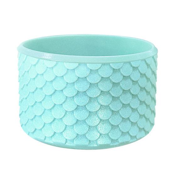 Ice Cup Base Protector Silicone Boot, Fish Scale Pattern Decor, Soft Elastic Water Bottle Tumbler Accessories for Travel Protective Sleeve, Anti-Slip