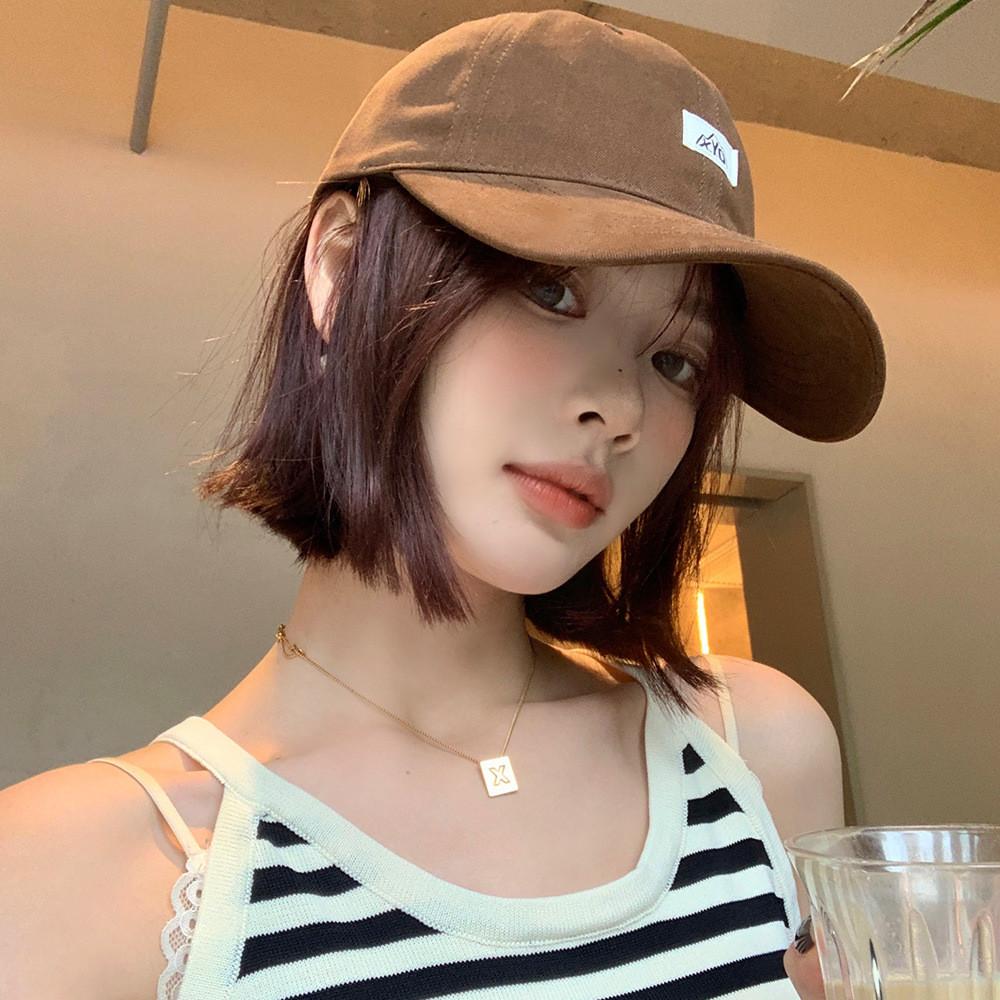 Vintage Brown Baseball Cap For Women Stylish And Versatile Sun Protection Hat