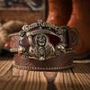 A casual and retro belt, a waist accessory for Western-style clothing, metal buckle, PU belt, suitable for both men and women