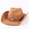 Popular European and American Classic Suede Western Cowboy Hat, Men's and Women's Fashion Big-brimmed Top Hat Shade