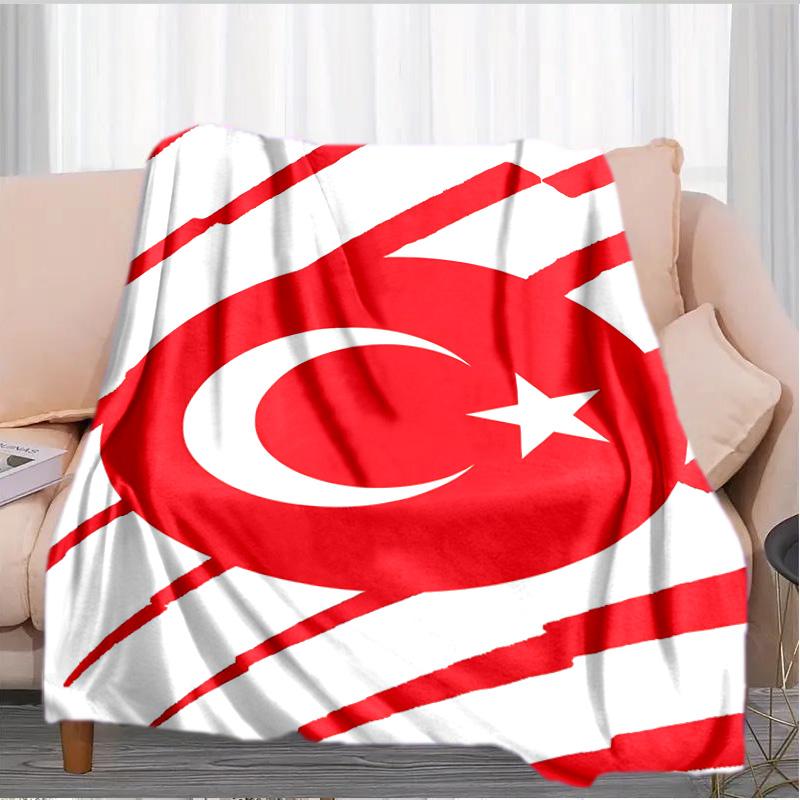 Decke mit türkischem Flaggen-Design, geeignet für Sofas, Betten, Büros und Camping - Perfektes Geschenk für Halloween und Weihnachten