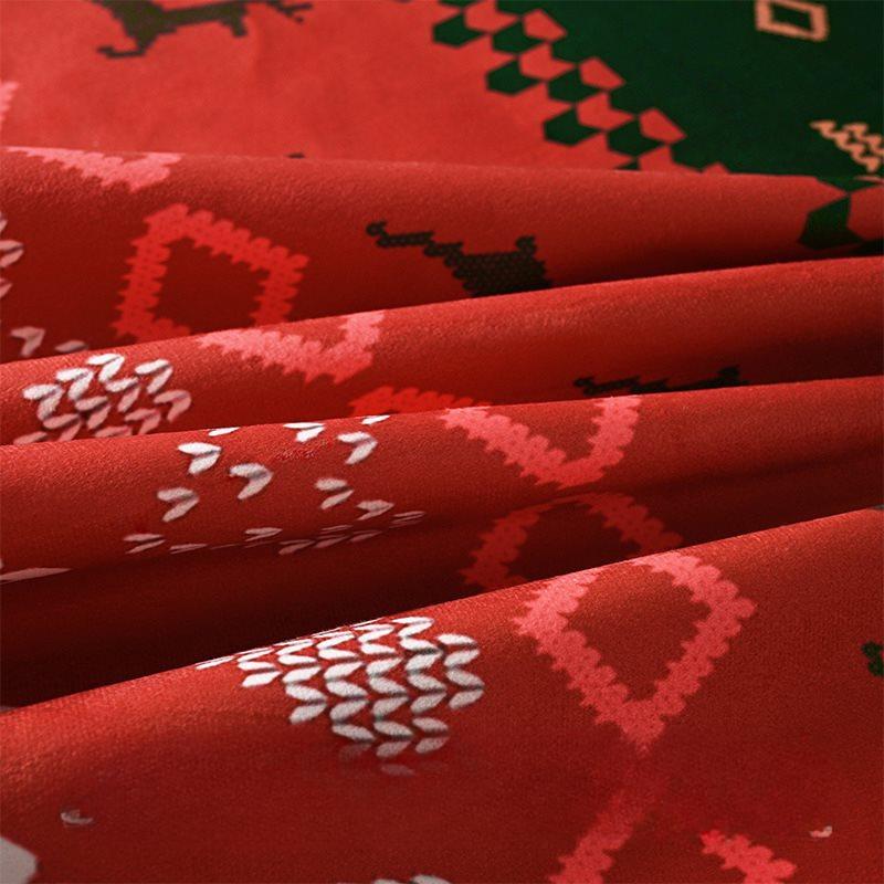 Tischdecke für Zuhause, Weihnachten, Neujahr, festlich, rot, rechteckige Tischdecke, Couchtisch-Tischdecke im Weihnachtsstil, Tischdecke aus Baumwolle und Leinen