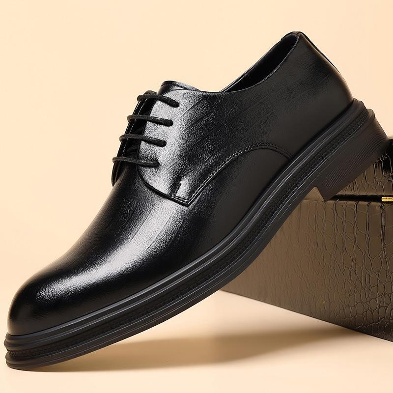 

Spring new soft leather inner height increase business dress casual leather shoes men s security professional hundred towers breathable men s leather 37