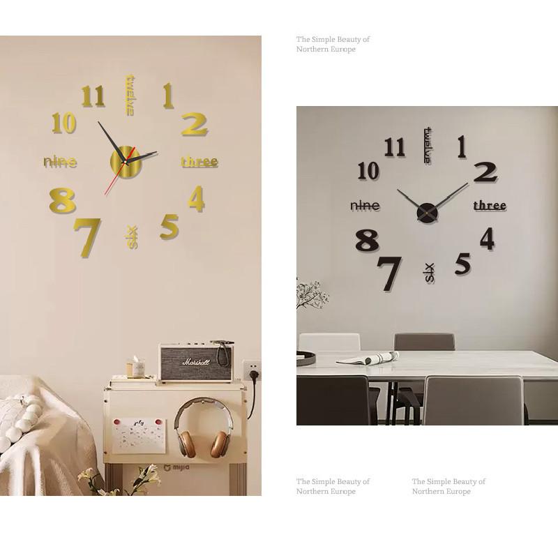 3d Modern Wall Clock Mirror Sticker Acrylic Number Clocks For Home Decoration