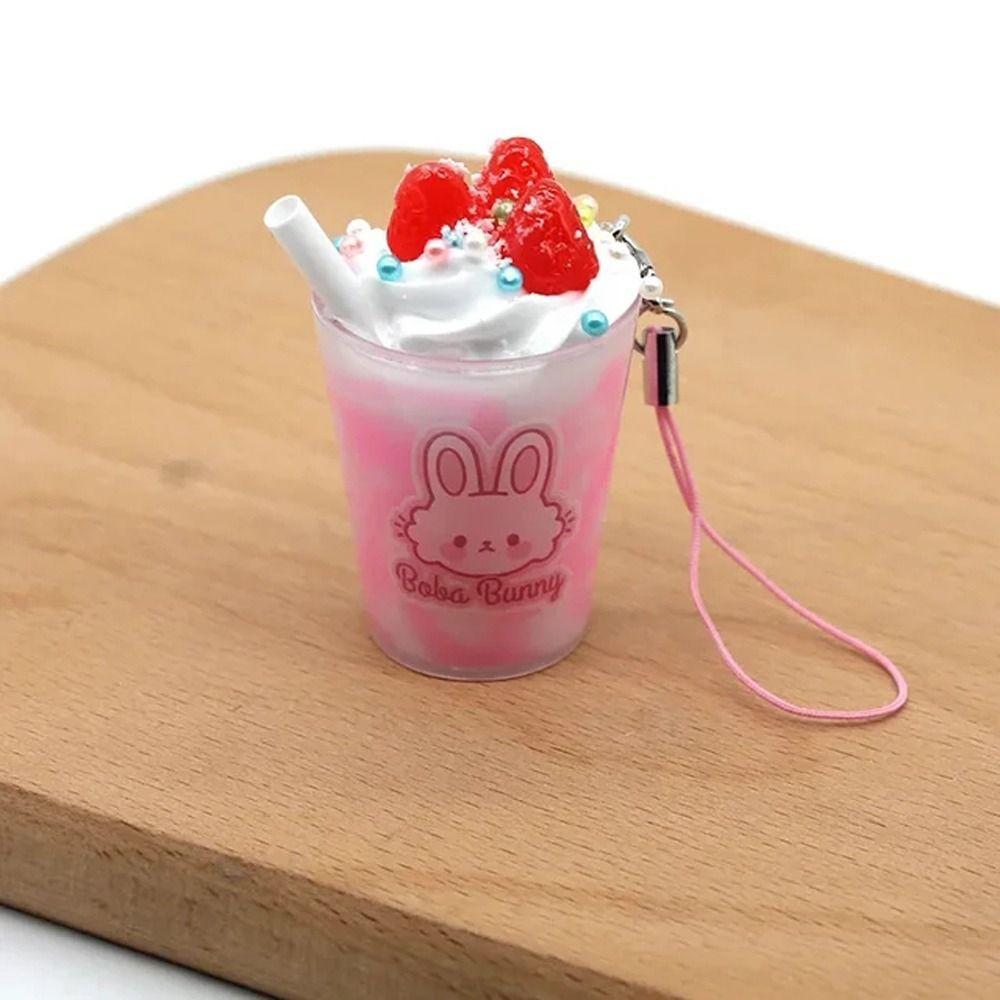 Bag Pendant Mini Strawberry Keychain Fruit Dessert Food Keyring Ice Cream Keychain  Bag Decorations