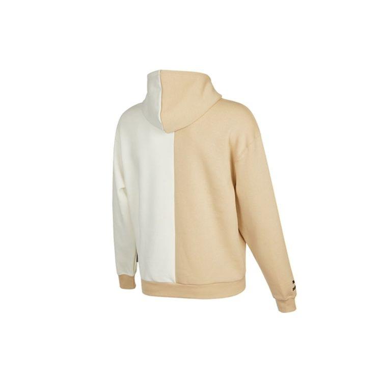 Puma Logo Embroidered Color Block Fleece-Lined Warm Hoodie Men Hoodie Light-Brown 534381-20