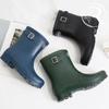 DeSire RoSe Women S Mid Rain bootS With Belt Point 2.5cm