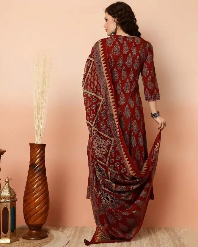 Women Designer Top Tunic Floral Print Kurta, Palazzo & Dupatta Set