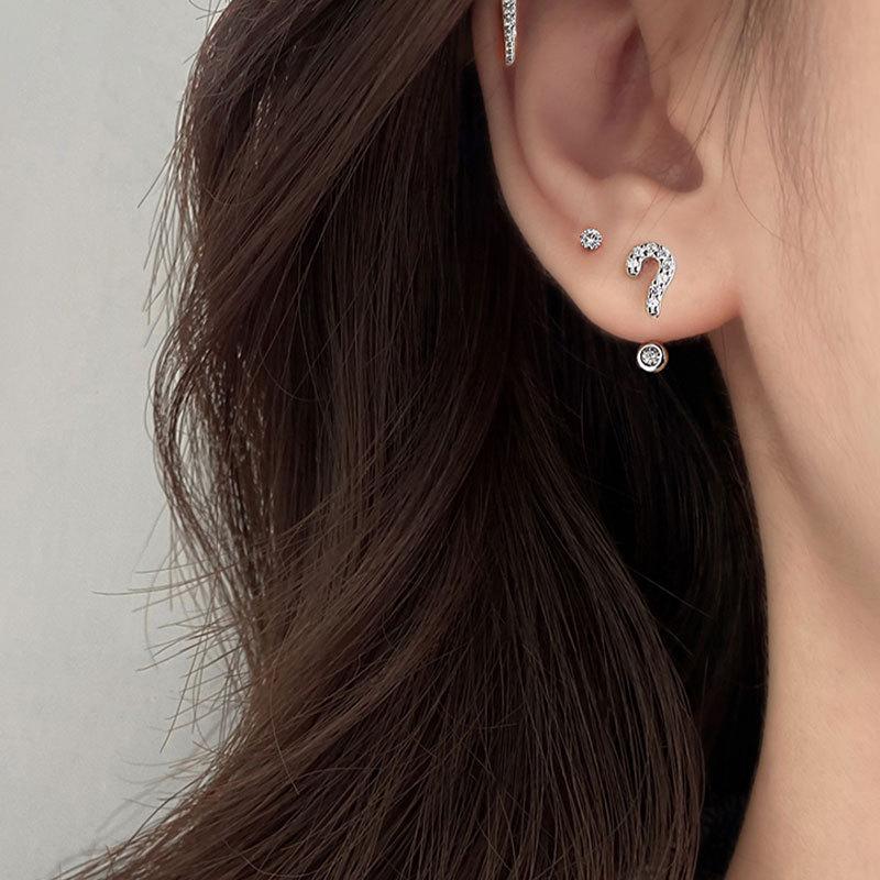 Japanese & Korean Style Silver-Plated Stud Earrings: Trendy & Versatile Design for Women