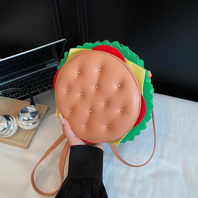 Autumn and winter creative new hamburger backpack women's bag outdoor fashion large capacity commuter bag