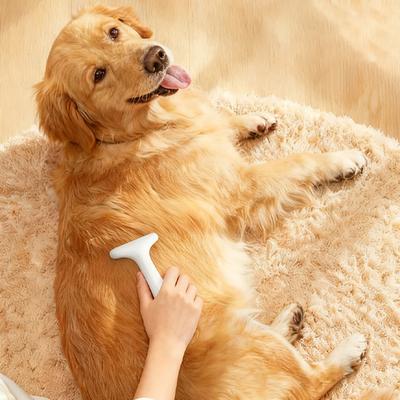 Pet Grooming Brush Stainless Steel Teeth Pet Comb for Cats Dogs Reduces Loose Hair & Matting Ergonomic Handle Floating Hair Remover Comb for Long