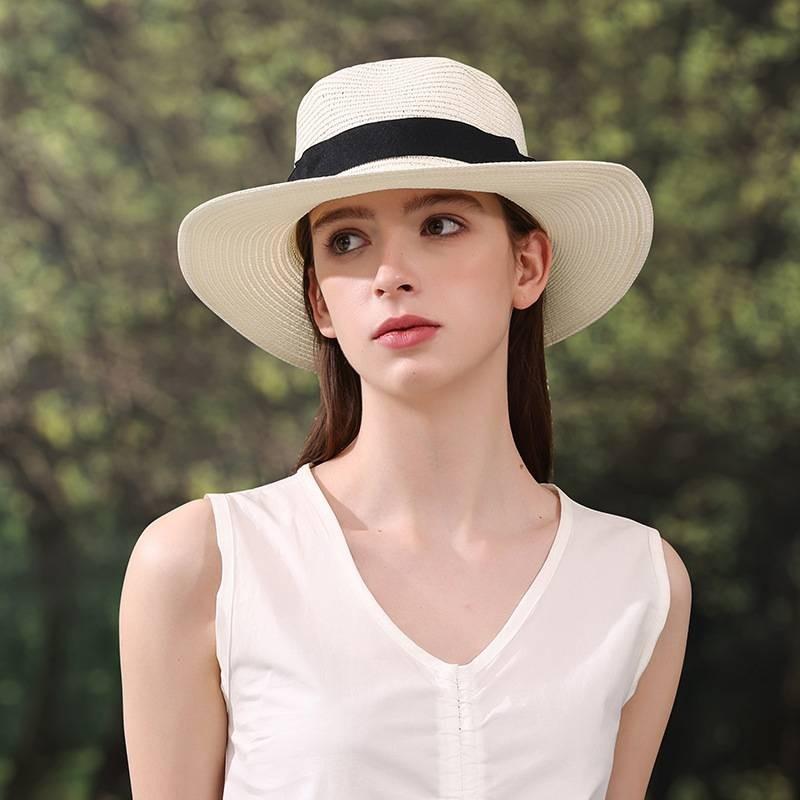 Foldable Colorful Summer Straw Hat Square Buckle Outdoor Beach Breathable Travel