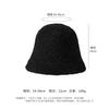 High-end lamb wool bucket hat women's autumn and winter plain face cover warm basin hat temperament versatile fashion bucket hat