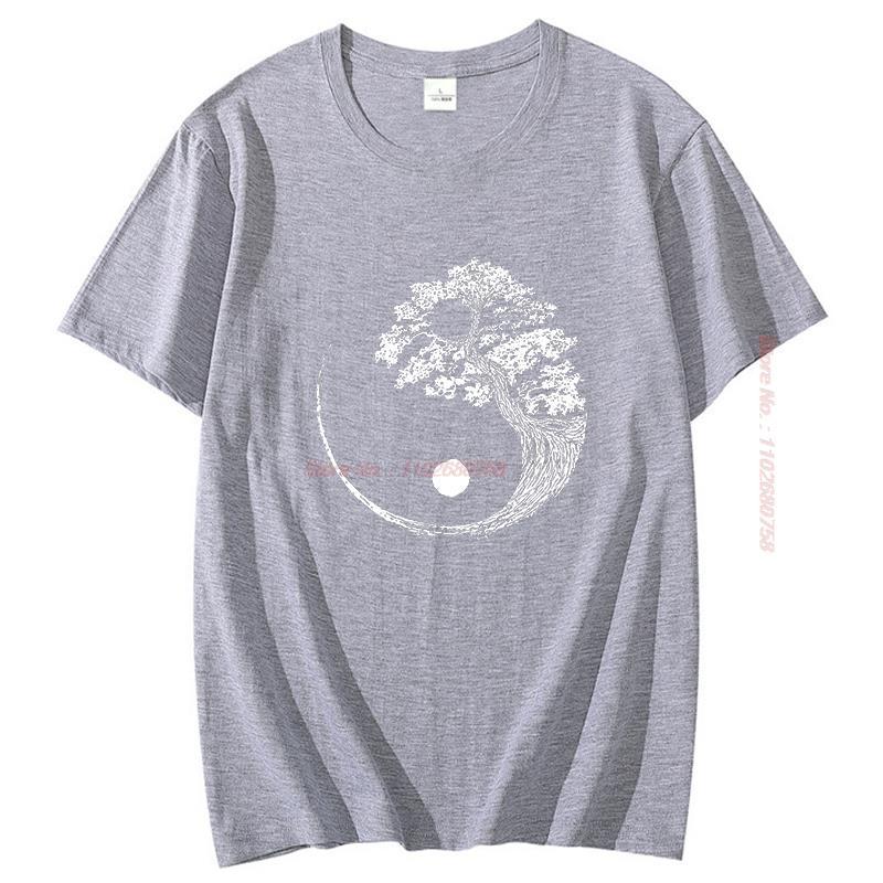 Yin Yang Bonsai Tree Japanese Buddhist Zen Graphic T Shirts Short Sleeve Tshirt Tees Tops Cotton Oneck Tshirt Unisexs Clothing