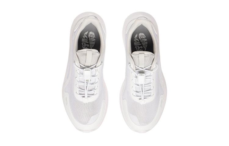 Li Ning YOUNG Slip Resistant Cushioning Abrasion Resistant Breathable Low top Kids Lifestyle Shoes White Unisex YKCS046-3